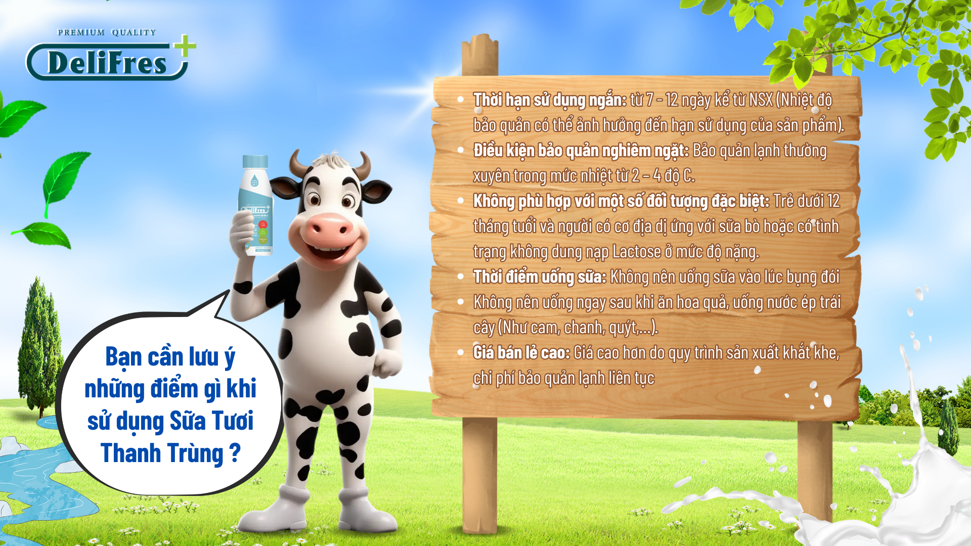 Những điểm cần lưu ý khi sử dụng sữa tươi thanh trùng